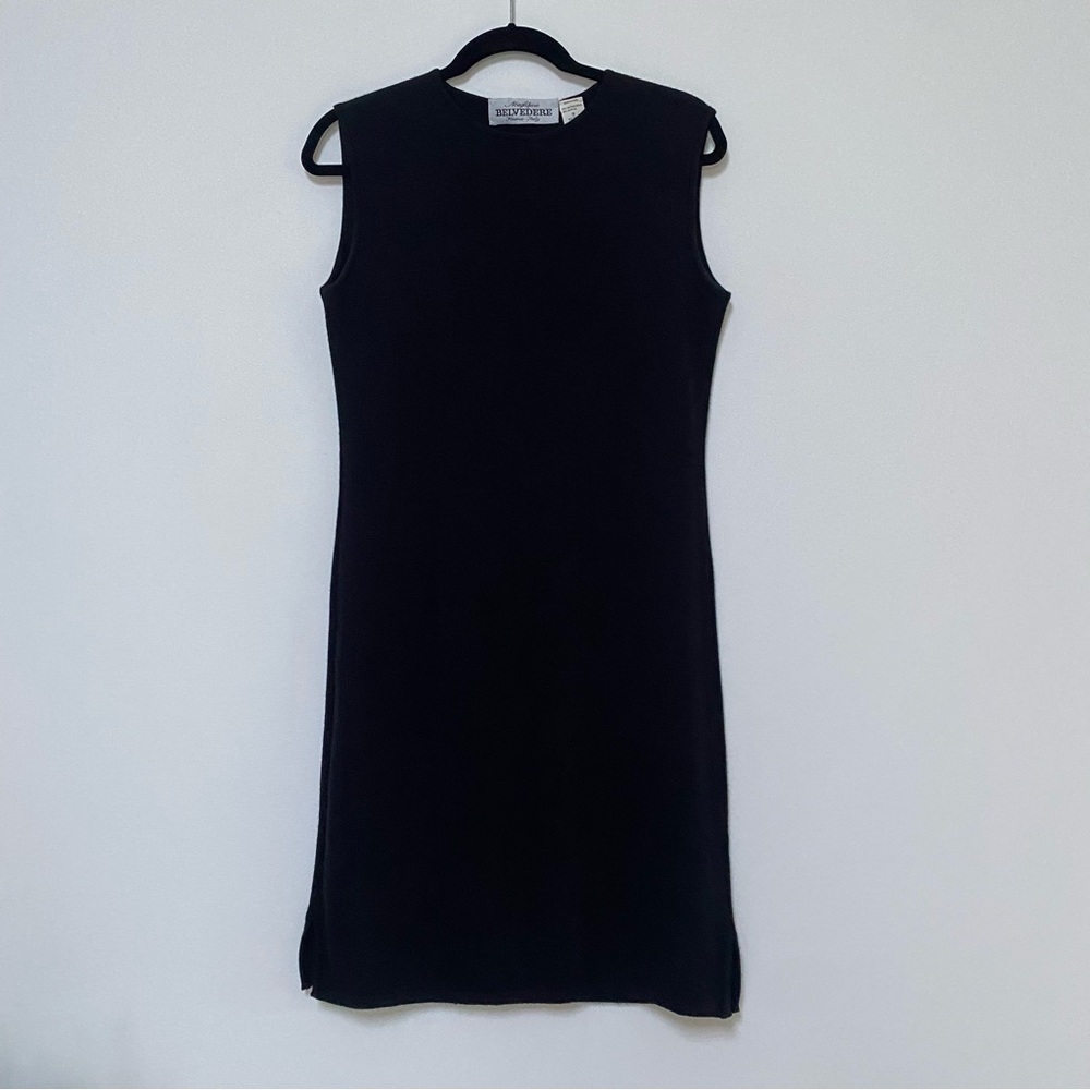 Magnificio Belvedere Wool Blend Sleeveless Knit Dress S Black